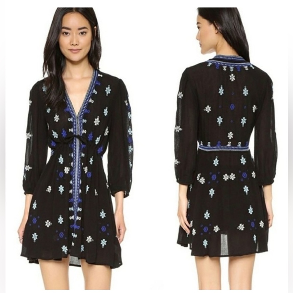 Free People Stargazer Black Embroidered DressSize XS
